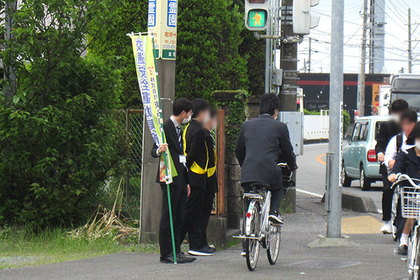 藤枝北高等学校近郊の通学路【写真】