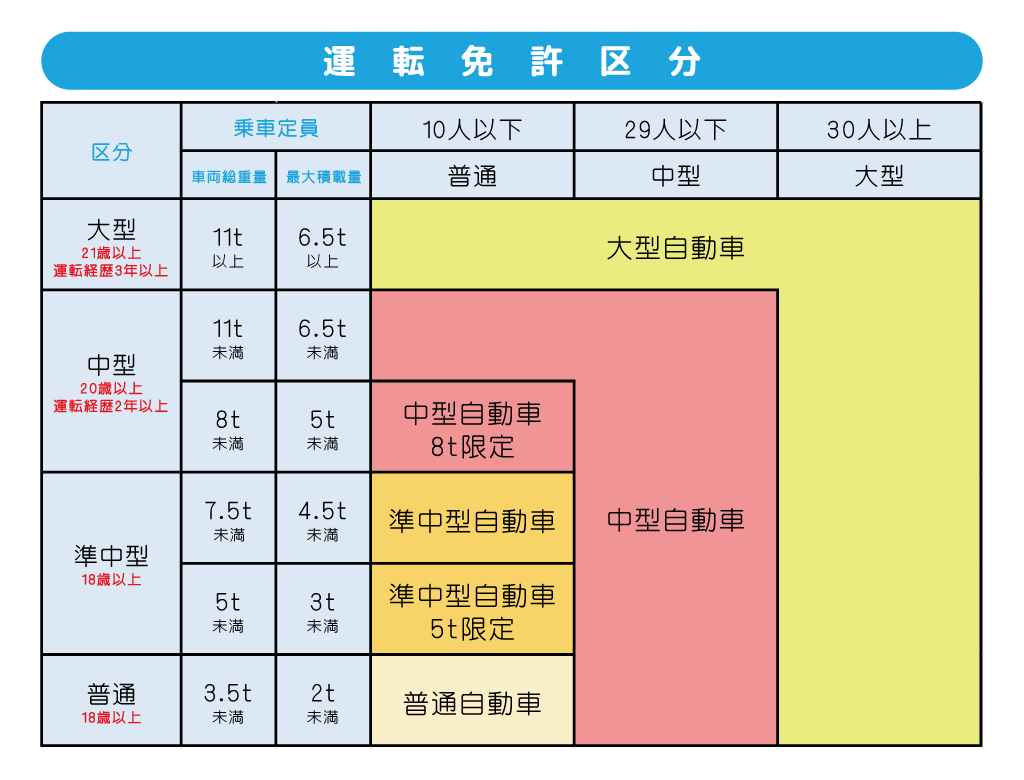 運転免許区分【図解】